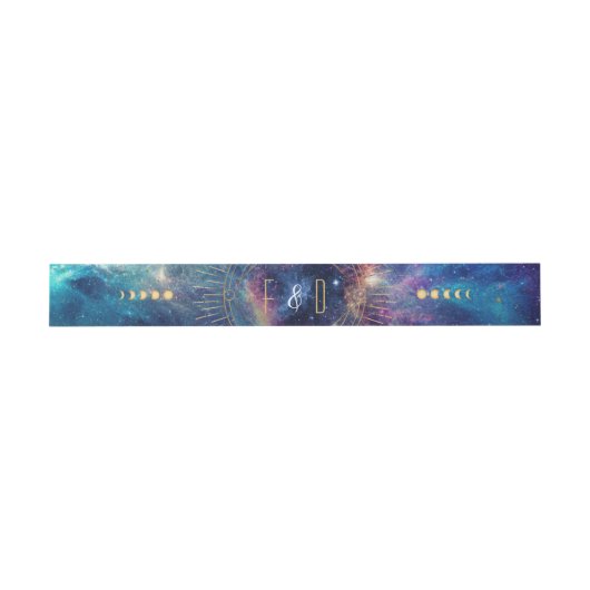 Celestial Galaxy Moon Phase Belly Bands Uitnodigingen Wikkel (Vlak)
