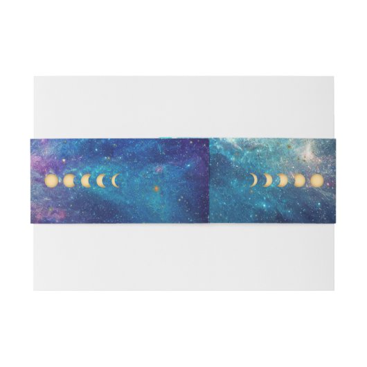 Celestial Galaxy Moon Phase Belly Bands Uitnodigingen Wikkel (Achterkant Voorbeeld)