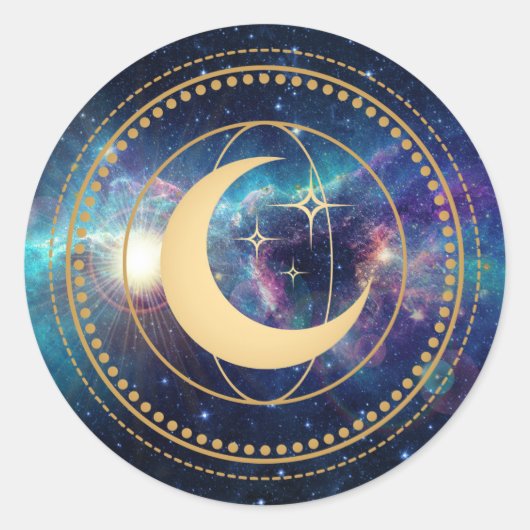 Celestial Galaxy Moon Sticker Seal (Voorkant)