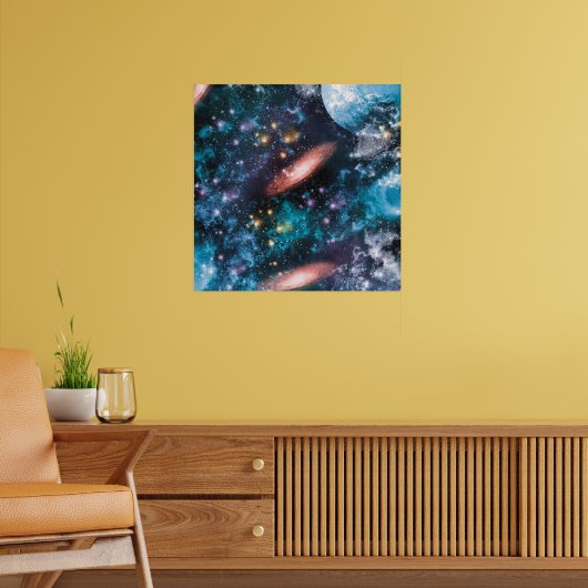 Celestial Galaxy Nebula Planet Hubble Foto Poster (Woonkamer 2)