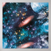 Celestial Galaxy Nebula Planet Hubble Foto Poster (Voorkant)
