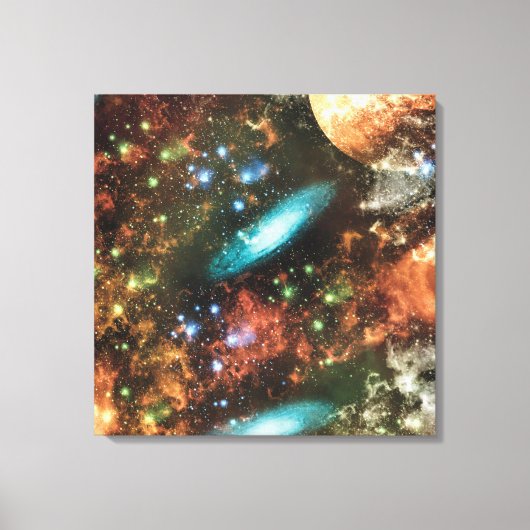 Celestial Galaxy Nebula Space Hubble Foto Canvas Afdruk (Voorkant)