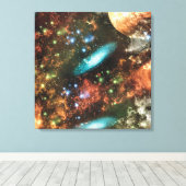 Celestial Galaxy Nebula Space Hubble Foto Canvas Afdruk (Insitu (Houten vloer))