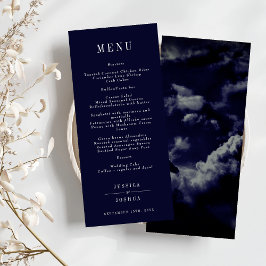 Celestial Galaxy Night Sky Navy Blauw diner Menu