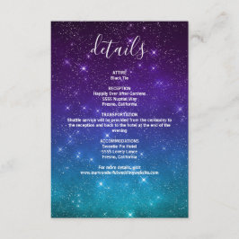 Celestial Galaxy Night Sky Stars Wedding Details Informatiekaartje