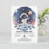 Celestial Galaxy Online Astronaut Jongen Verjaarda Kaart (Staand voorkant)
