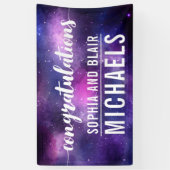 Celestial Galaxy Space Bruiloft Gefeliciteerd Spandoek (Verticaal)