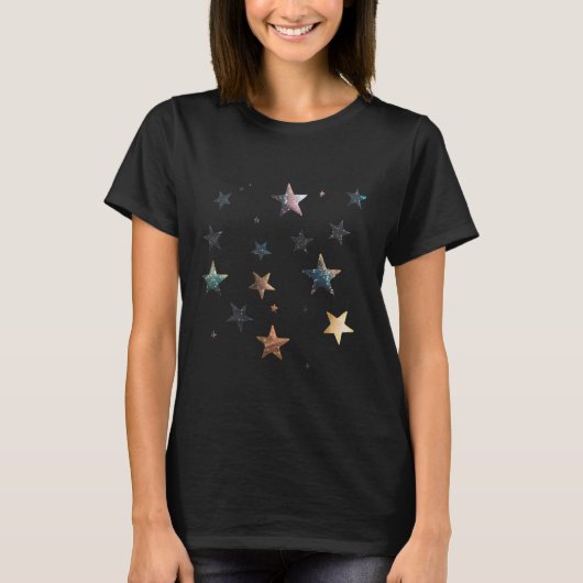 ✨ Celestial Galaxy Star Pattern – Cosmic Night Sky T-shirt (Voorkant)