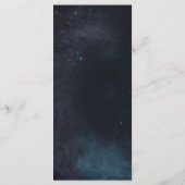Celestial Galaxy Starry Night Moody Blue Wedding Menu (Achterkant)
