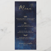 Celestial Galaxy Starry Night Navy Blue Wedding Menu (Voorkant)