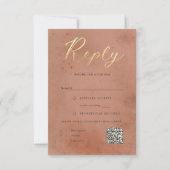 Celestial Galaxy Stars Blush Pink Glow Wedding QR RSVP Kaartje (Voorkant)