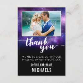 Celestial Galaxy Stars bruiloft dank u foto Bedankkaart