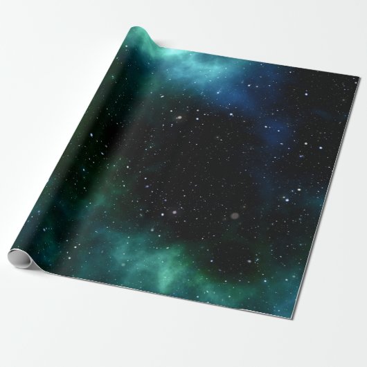 Celestial Galaxy Stars Foto Cadeaupapier (Uitgerold)