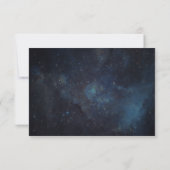 Celestial Galaxy Stars Midnight Navy Wedding QR RSVP Kaartje (Achterkant)
