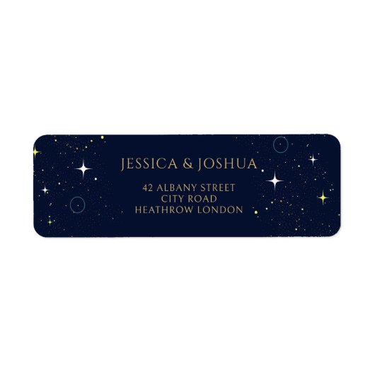 Celestial Galaxy Sterrennacht Blauw Etiket (Voorkant)