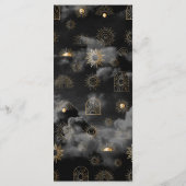 Celestial Galaxy Sun Crescent Moon Black Boho Menu (Achterkant)