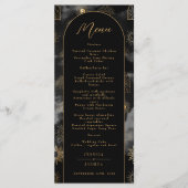 Celestial Galaxy Sun Crescent Moon Black Boho Menu (Voorkant)