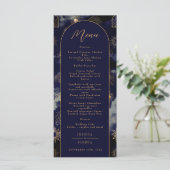 Celestial Galaxy Sun Crescent Moon Navy Boho Menu (Staand voorkant)