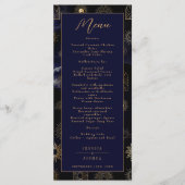Celestial Galaxy Sun Crescent Moon Navy Menu (Voorkant)