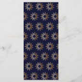 Celestial Galaxy Sun Gouden Marine Blauw Menu (Achterkant)