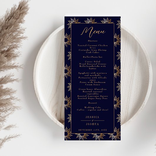 Celestial Galaxy Sun Gouden Marine Blauw Menu