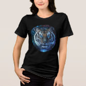 Celestial Galaxy Tiger Art Print Tri-Blend Shirt (Voorkant)