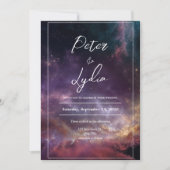 Celestial Galaxy Wedding Invitation Kaart (Voorkant)