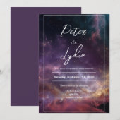 Celestial Galaxy Wedding Invitation Kaart (Voorkant / Achterkant)