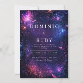 Celestial Galaxy Wedding Invitation Kaart (Voorkant)