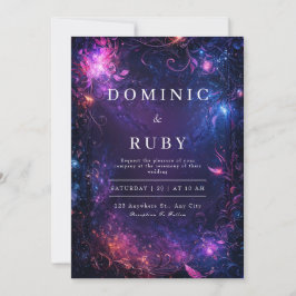 Celestial Galaxy Wedding Invitation Kaart