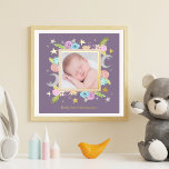 Celestial Garden Moon Star Lavendel Pasgeboren fot Folie Afdrukken<br><div class="desc">Dit prachtige bloemenfotoprint ontwerp is gemaakt met behulp van mijn handgeschilderde charmante manen en sterren versierd met grillige bloemetjes in zacht roze, blauw, geel, groen en lila paarse op een zachte lavendelachtergrond. Vind meer coördinerende items in mijn Celestial Garden Over the Moon Baby shower Collectie Original art van Malissa Melrose....</div>