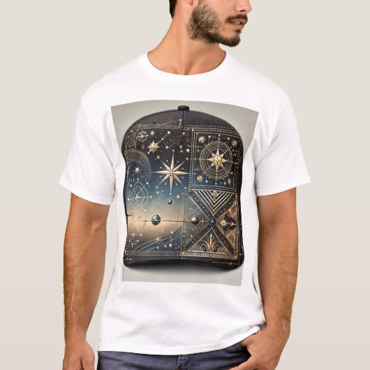 Celestial Geometry T-Shirt: Kosmisch luxe ontwerp T-shirt (Voorkant)