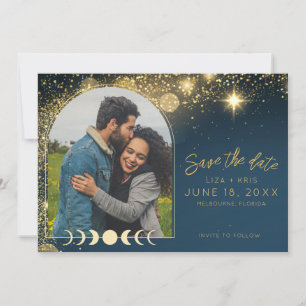 Celestial Geschreven in de Sterren Foto Bruiloft Save The Date