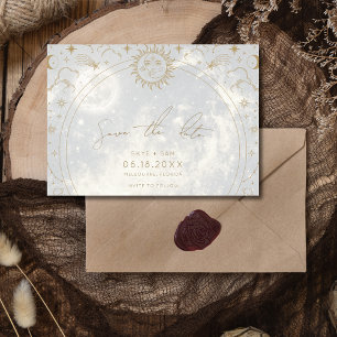 Celestial Geschreven in de Sterren Foto Bruiloft Save The Date