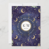 Celestial geschreven in de sterren maan bruiloft save the date (Achterkant)