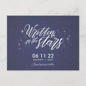 Celestial Geschreven In De Sterren Save The Date Briefkaart (Voorkant)