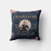 Celestial Gift Geboortestatistieken Keepsake Fotok Kussen (Achterkant)