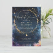 Celestial Gift Midnight Blue Elegant Vrijgezellenf Kaart (Staand voorkant)
