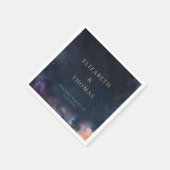 Celestial Gift Midnight Blue Sky Stars Waterverf Servet (Hoek)