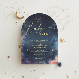 Celestial Gift Midnight Blue Star Arch Baby shower Kaart