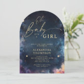 Celestial Gift Midnight Blue Star Arch Baby shower Kaart (Staand voorkant)