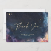 Celestial Gift Midnight Blue Stars Cosmic Galaxy Bedankkaart (Voorkant)