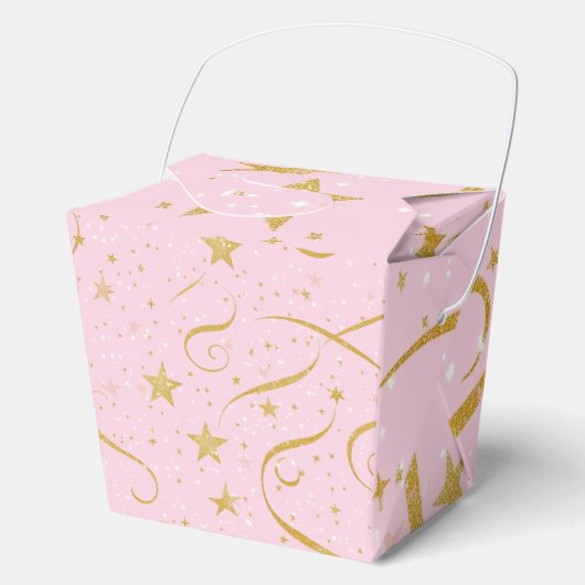Celestial Gift – Pink & Gold Star Gift Box Bedankdoosjes (Voorkant)