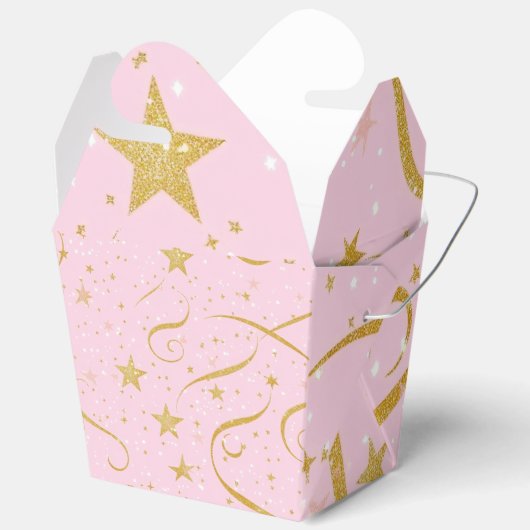 Celestial Gift – Pink & Gold Star Gift Box Bedankdoosjes (Open)