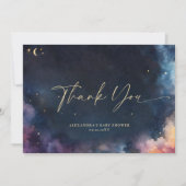 Celestial Gift Stars Cosmic Galaxy Midnight Blue Bedankkaart (Voorkant)