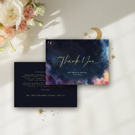 Celestial Gift Stars Cosmic Galaxy Midnight Blue Bedankkaart