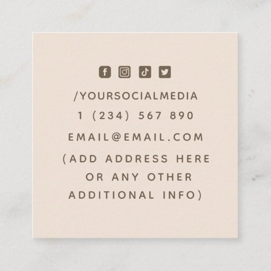 Celestial Girl Illustration Skincare Beauty Cream Vierkante Visitekaartje (Achterkant)