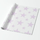 Celestial Girly Pastel Purple Stars Pattern Spring Cadeaupapier (Uitgerold)