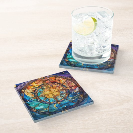 Celestial Glas in lood Art Glass Onderzetter (Schuin)