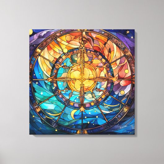 Celestial Glas in lood Canvas Art Afdruk (Voorkant)